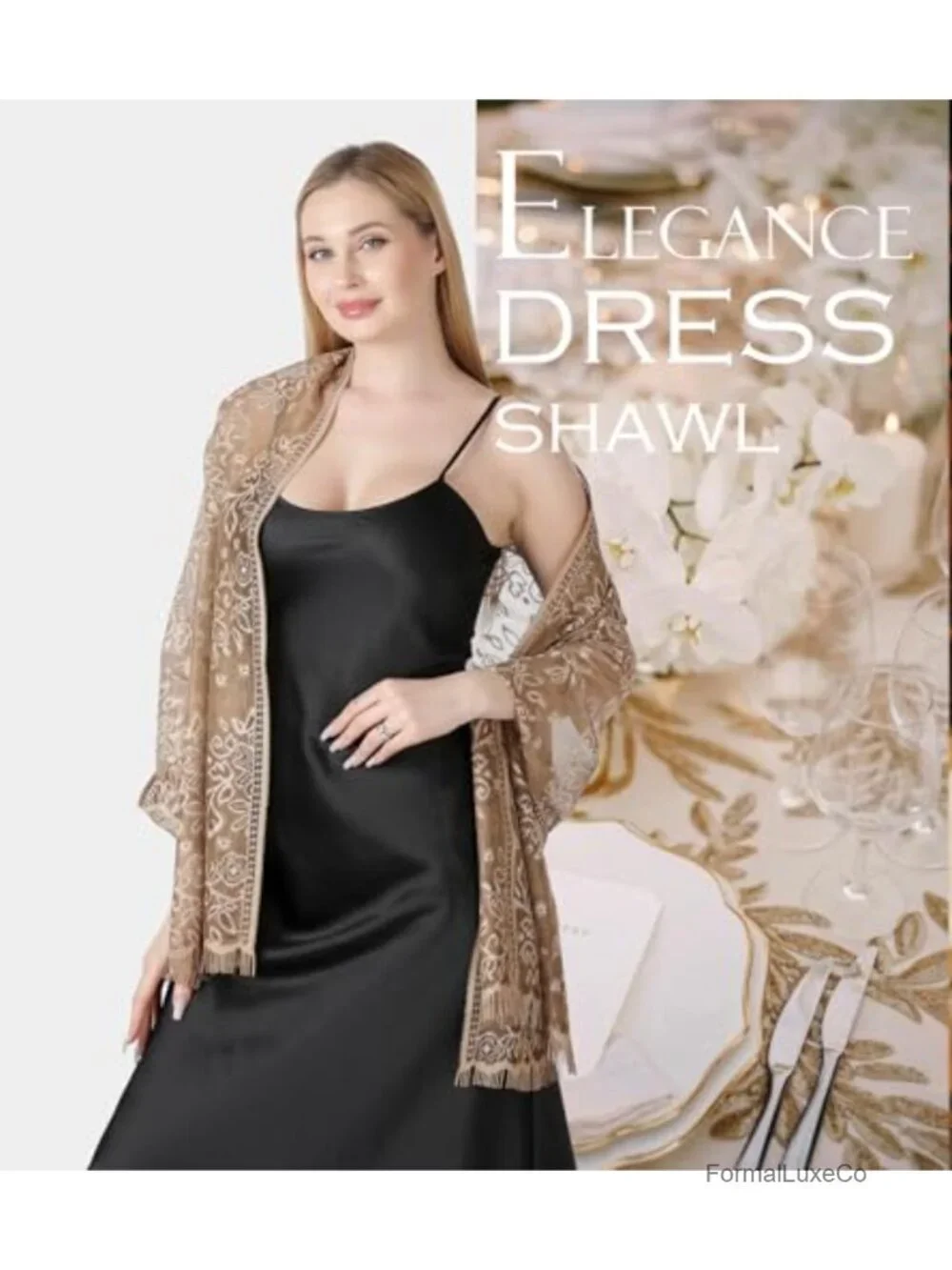 Floral Lace Shawl Wrap for Women Evening Dress Wedding Sheer Mesh Scarf